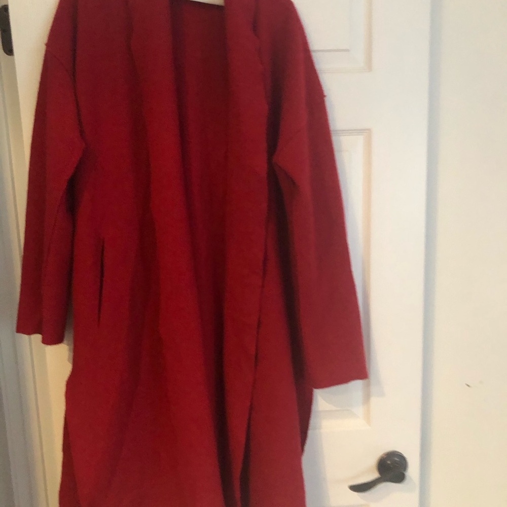 Eileen Fisher wool Red coat - Picture 4 of 9